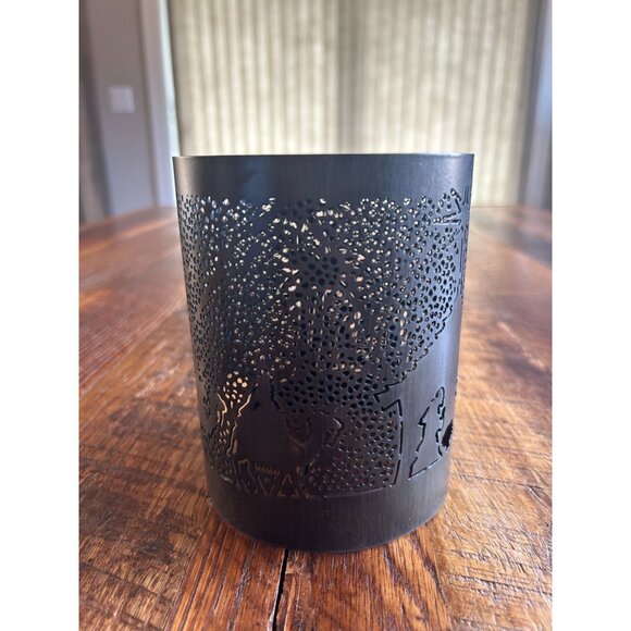 Scentsy Wrap Full-Size Warmer Silhouette Joy To The World Design Black Metal - Picture 2 of 8